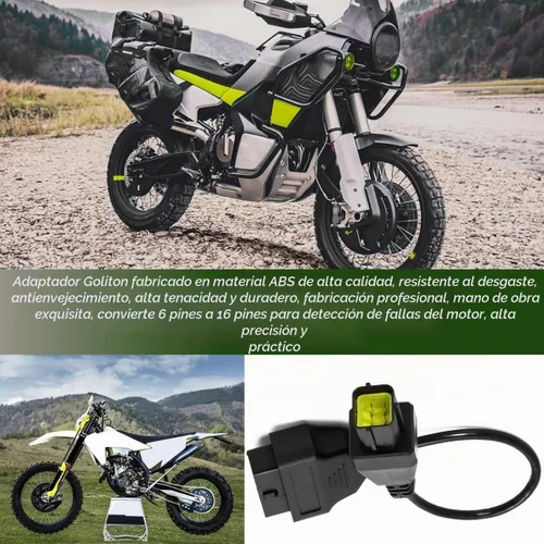 Vista 5 de Adaptador de Cable de Diagnóstico de 16 Pines a 6 Pines OBD2 OBDII para Motocicleta Compatible con Husqvarna Para Husqvarna 6Pin