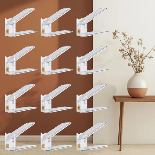 Vista 9 de Paquete de 12 Organizador de Ranuras para Zapatos para Closet, Apilador de Zapatos Ajustable y Ahorrador de Espacio, Almacenamiento de Zapatos