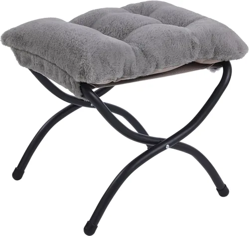 Vista 19 de LITA Taburete reposapiés tapizado plegable, moderno y pequeño otomano portátil con cojín de algodón grueso desmontable acolchado con marco de metal