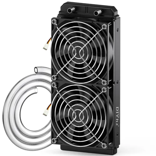 Vista 12 de Radiador de Refrigeración por Agua para Computadora, Intercambiador de Calor de Aluminio de 8 Tubos, Radiador de Refrigeración Líquida con Rosca