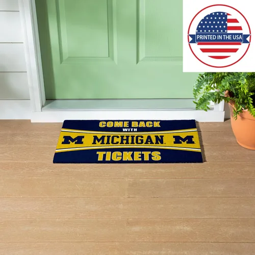 Vista 5 de Team Sports America Universidad de Michigan Entrada interior y exterior 28 x 16 pulgadas Parte trasera antideslizante Tapetes de bienvenida