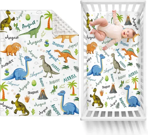 Vista 28 de Manta de bebé de doble capa con nombre personalizado, manta de ropa de cama para niños pequeños con estampado morado personalizado, multiusos