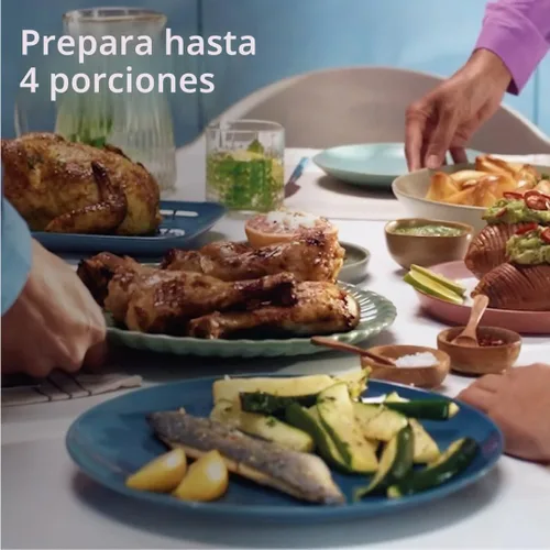 Vista 7 de Freidora de aire de cesta doble Philips Serie 3000 — 8 funciones en 1, 9 litros, 2 cajones, tiempo de cocción sincronizado automáticamente, 90%
