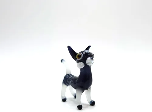 Vista 6 de Figura de cristal en miniatura de gato pequeño, animal de vidrio soplado hecho a mano, bonita escultura de gato coleccionable, regalo de decoración