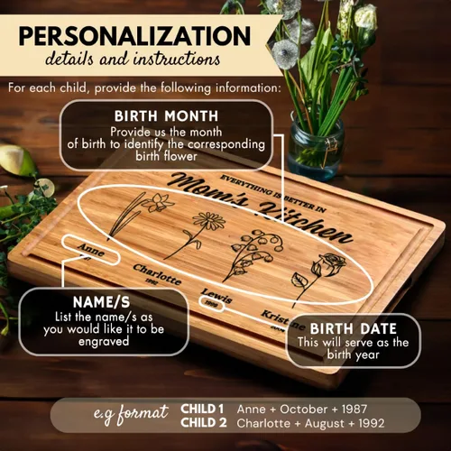 Vista 9 de Regalos de Navidad personalizados para mamás y abuelas, regalo de Navidad personalizado con diseño de flores de jardín, regalo de cocina perfecto