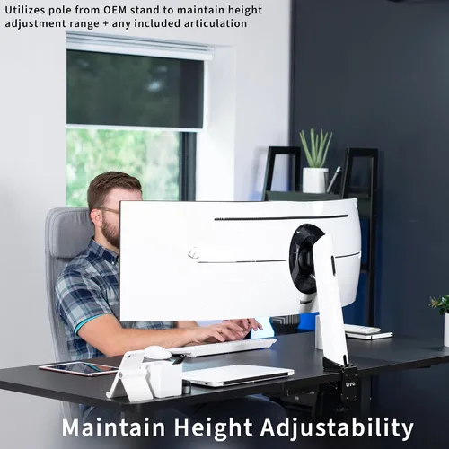 Vista 9 de VIVO Adaptador de abrazadera de escritorio diseñado para soportes de monitor OEM Samsung, soporta G7 y G9 de hasta 49 pulgadas, convertidor