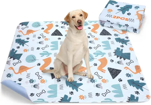Vista 20 de Almohadillas lavables para orina para perros, 2 paquetes pequeños de 18"x24", almohadillas reutilizables súper absorbentes para cachorros