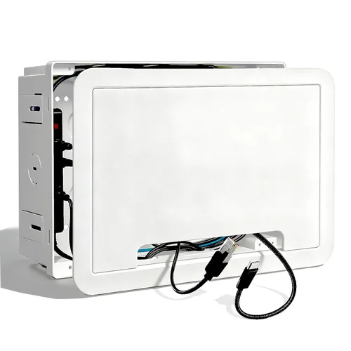 Vista 10 de Kit de gestión de cables de pared, placa de pared con cepillo de una sola banda, placa de pared de paso de cable de apertura única, ocultador