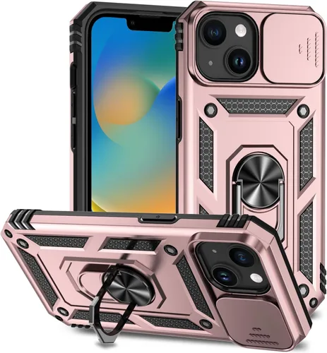 Vista 22 de Funda magnética compatible con iPhone 14 Pro de 6.1 pulgadas, funda magnética para iPhone 14 Pro con cubierta de cámara y soporte de grado militar