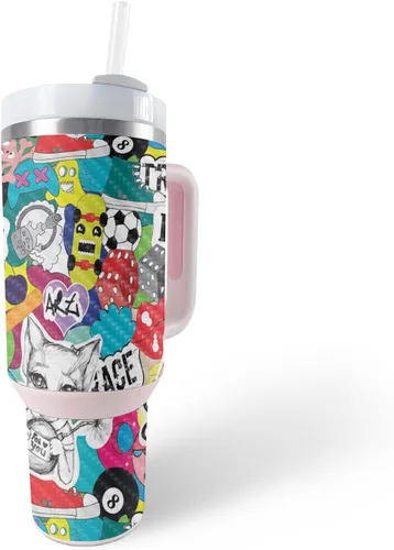 Vista 30 de MightySkins Skin - Vaso de vinilo compatible con Stanley The Quencher H2.0 FlowState de 40 onzas – Puppy Fall Funda protectora de vinilo duradera