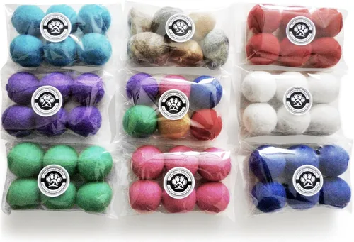 Vista 7 de Juguetes de lana para gatos – Pelotas de juguete de fieltro para mascotas pequeñas para buscar y jugar – Bola de lana silenciosa ecológica