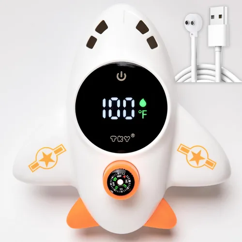 Vista 11 de Termómetro de baño para bebé, termómetro digital flotante de agua con pantalla LED y alertas de temperatura de color, juguete de baño recargable