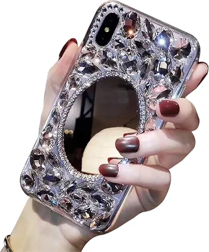 Vista 12 de LCHDA - Funda con soporte para anillo compatible con iPhone 15 de 6.1 pulgadas, bonita funda protectora de lujo con diamantes de imitación