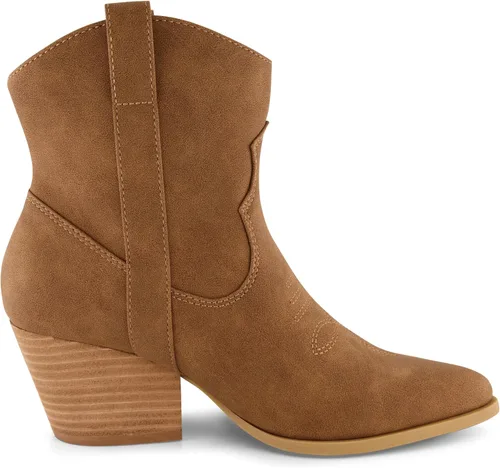Vista 4 de CUSHIONAIRE Botas Rocky Western para mujer con detalles de puntada y acolchado de espuma viscoelástica, anchos disponibles