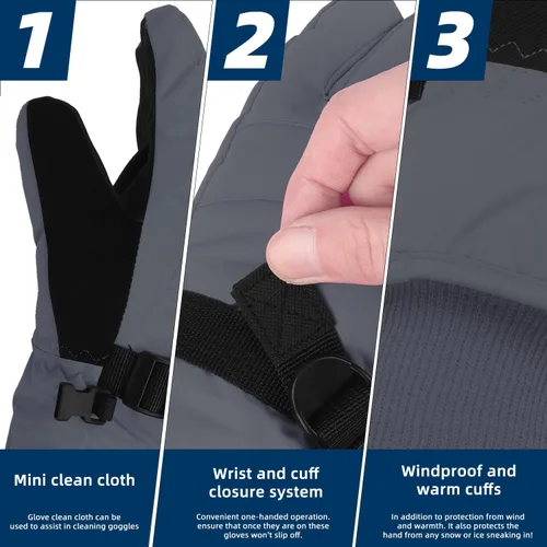 Vista 23 de AMYIPO - Guantes de invierno para niños y niñas, ideales para esquí, nieve, snowboard