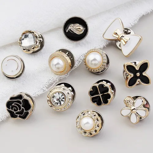 Vista 4 de TIHOOD Broche de perlas, 100 piezas, sin coser, instantáneo, extraíble, reutilizable, para cubrir, broches de diamantes de imitación para mujer, a