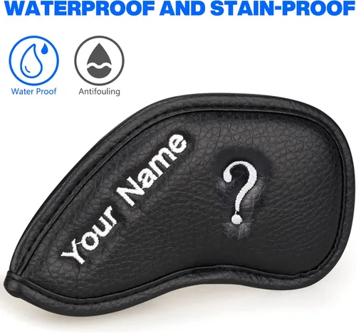 Vista 4 de CRAFTSMAN GOLF 12 piezas o 1 pieza de fundas protectoras de cuero sintético para cabezas de palos de golf, compatibles con todas las marcas