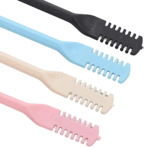 Vista 8 de 8 Uds. Cuchillo cortador de pelo de nariz, cuchillo de nariz, herramienta de recogida manual de pelo de nariz, herramienta portátil para doble