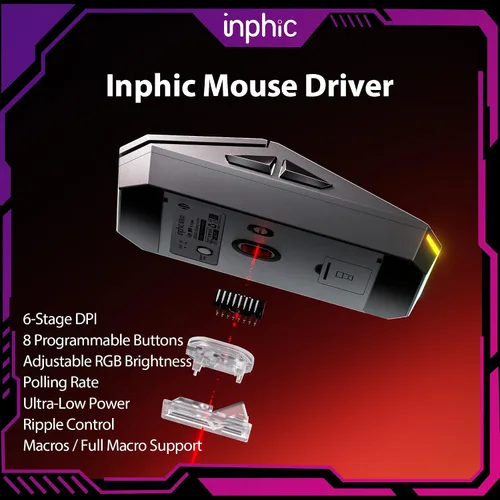 Vista 12 de INPHIC Ratón inalámbrico Cyber Silent, Tri-Mode 12000 DPI ratón