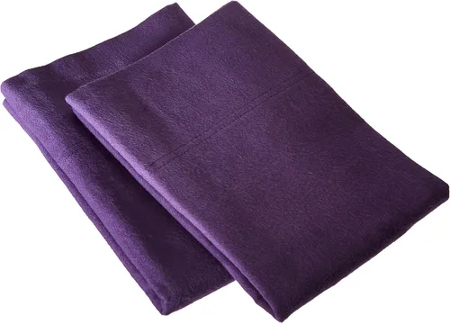 Vista 15 de Tribeca Living FL170EDPCSTCAS Fundas de almohada suaves de franela de algodón de 170-GSM, Cashmere, Estándar