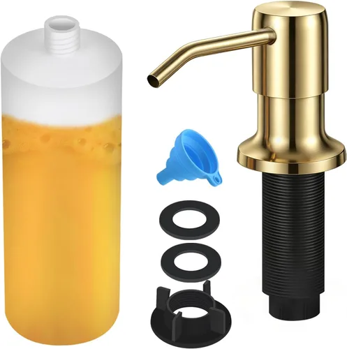 Vista 9 de Dispensador de jabón para fregadero de cocina, dispensador de jabón integrado, kit de tubo de extensión de 47 pulgadas, bomba dispensadora de loción