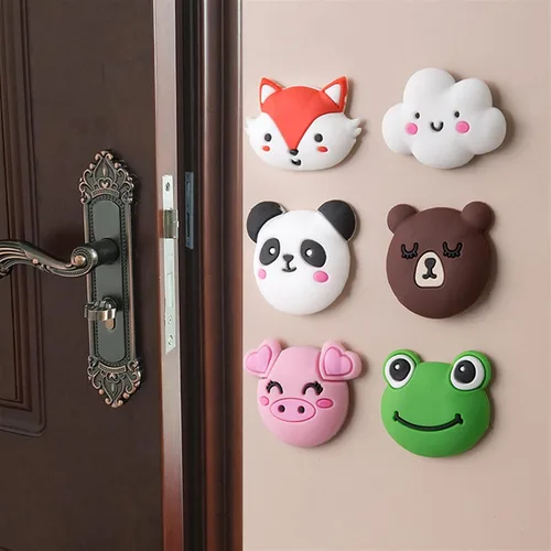 Vista 2 de Protector de pared de silicona para tope de puerta, protector de pared, protector de parachoques decorativo para puerta, antideslizante, a prueba