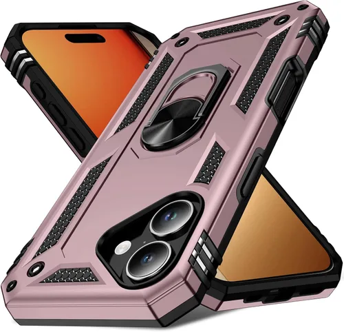 Vista 26 de Korecase Funda para iPhone 17 Pro con soporte de anillo, grado militar, resistente, a prueba de golpes, protección de cuerpo completo para Apple
