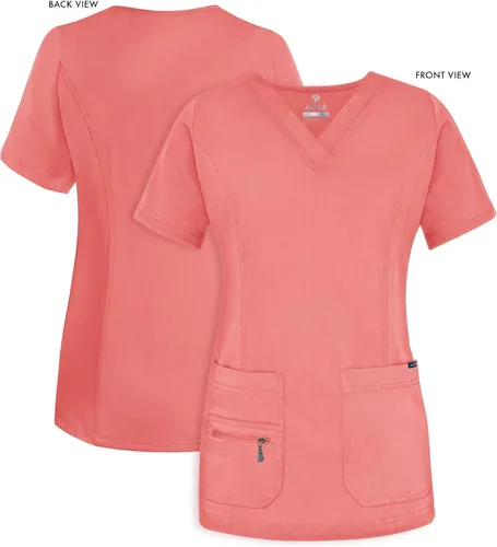 Vista 5 de Adar Pro - Camisa quirúrgica para mujer, con cuello en V elevado
