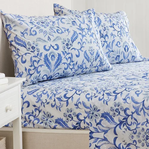 Vista 11 de Great Bay Home Juego de sábanas tamaño individual de microfibra - Sábanas de 3 piezas a rayas moradas - Ropa de cama de microfibra ultrasuave