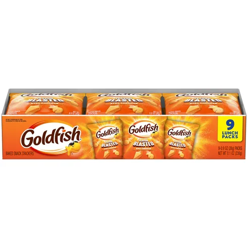Vista 8 de Goldfish Colors Cheddar Crackers, paquete de aperitivos, 0.9 onzas, bandeja de paquete múltiple de 9 CT