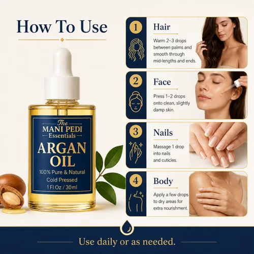 Vista 5 de TMPE Aceite de argán 100% puro, prensado en frío. Fuente natural de vitamina E y antioxidantes. Aceite de uso diario para cabello, piel y cuerpo, 1