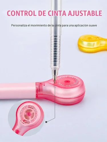 Vista 5 de 5 bolígrafos de cinta de corrección, blanco, 1/5" x 236", cubierta protectora Push-pull