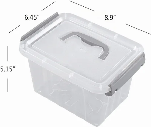 Vista 2 de Farmoon Contenedor de almacenamiento transparente de 3.5 cuartos de galón, caja de plástico pequeña con tapa, 6 paquetes