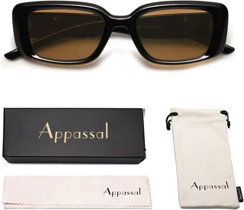 Vista 7 de Appassal Gafas de sol rectangulares de moda para mujer, marco cuadrado retro, Sunnies AP3641