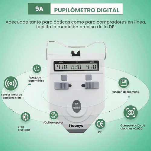 Vista 2 de Huanyu Pupilómetro digital óptico con función de memoria (LY-9A)