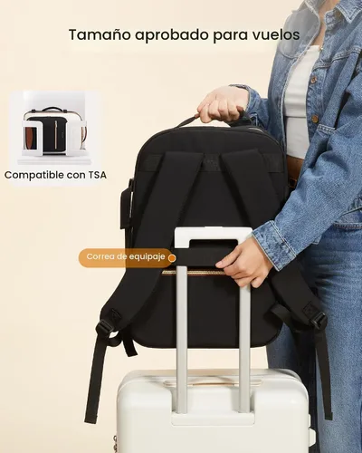 Vista 6 de LOVEVOOK Mochila de viaje grande para mujeres y hombres, mochila de transporte de 40 litros para aviones, bolsa de viaje para artículos personales