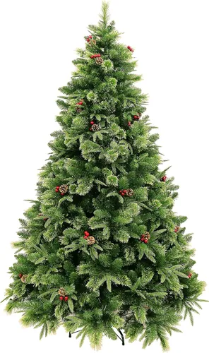 Vista 10 de Árbol de Navidad realista de 6 pies con bisagras (6 pies sin iluminación)