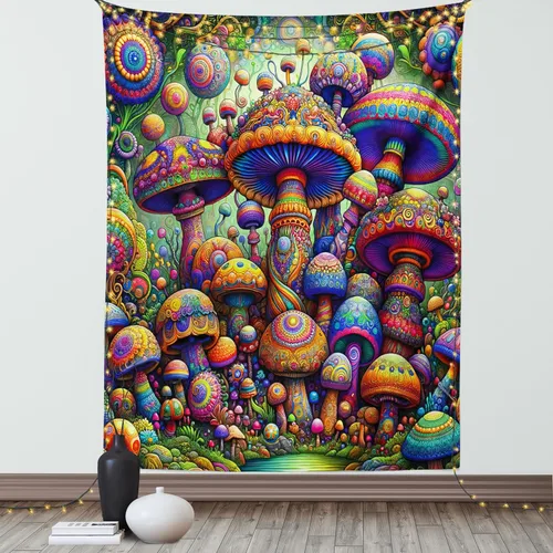 Vista 203 de Ambesonne Tapiz de arte afro, hombre negro fuerte con una corona de trazos impresión de pintura moderna, decoración de tela para colgar en la pared