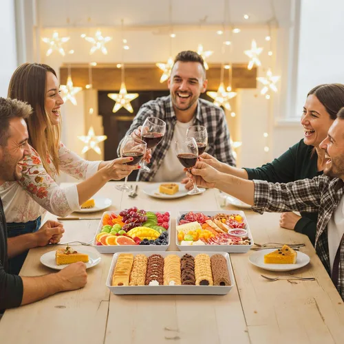 Vista 9 de Lifewit - 4 bandejas de servir para suministros de fiesta, plato de plástico reutilizable para servir alimentos para postres, aperitivos, frutas