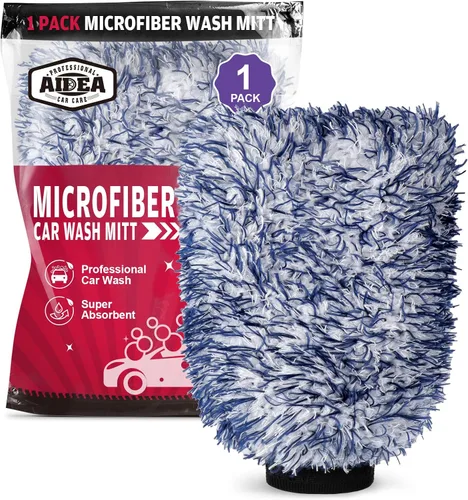 Vista 16 de AIDEA Manopla de Lavado de Coche de Microfibra-2PK, Sin Rayones y Sin Pelusas, Manopla de Lavado de Microfibra Chenille Premium-Azul Tamaño Regular