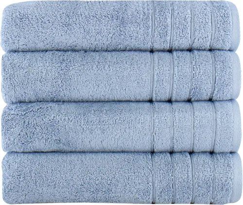 Vista 12 de Towels Beyond - Juego de toallas de lujo de 4 piezas, fabricadas con 100% algodón turco, altamente absorbentes y cómodas, incluye 2 toallas de baño