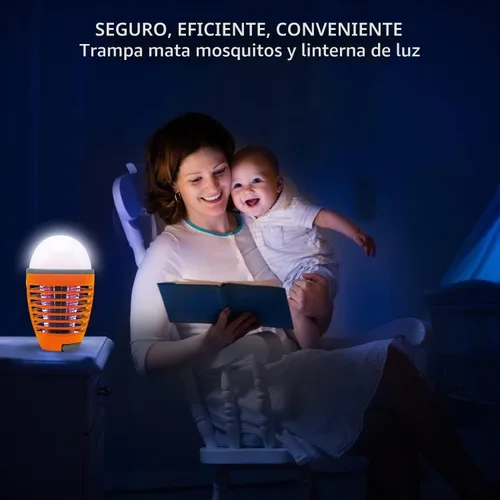 Vista 4 de Himalayan Glow Bombilla eléctrica 2 en 1 para exterminador de insectos, linterna de campamento al aire libre recargable con exterminador
