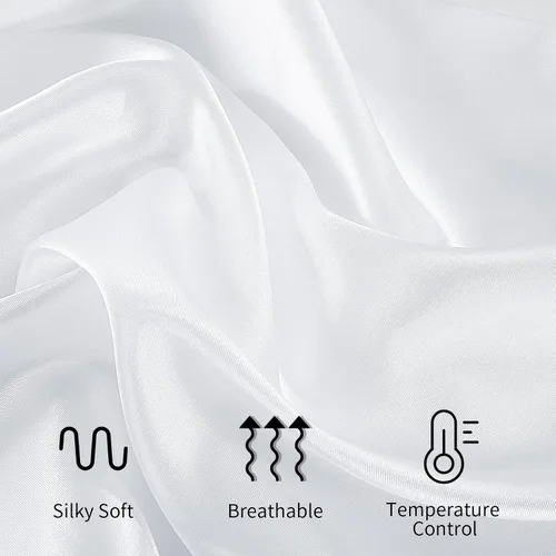 Vista 3 de HOMBYS Juego de 2 fundas de almohada curvadas de tamaño Queen (97% poliéster, 3% elastano), funda con cremallera, suave, suave y transpirable