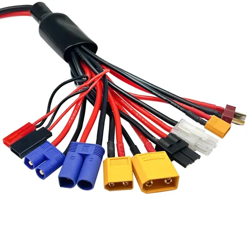 Vista 3 de Adaptador de cargador de batería Lipo RC Lipo, cable divisor 10 en 1, cable de conversión de pulpo a XT60H, cable de plomo para TRX, T-Plug, Tamiya