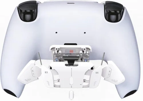 Vista 4 de eXtremeRate White Replacement Redesigned K1 K2 K3 K4 Back Buttons Housing Shell for PS5 Controller RISE4 Remap Kit - Controller & RISE4 Remap Board