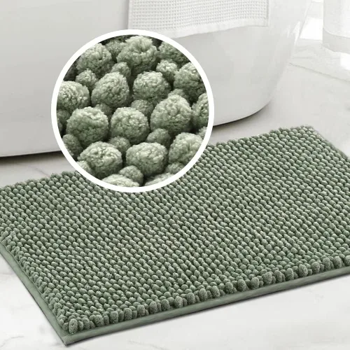 Vista 23 de Turquoize Alfombras de baño de felpilla antideslizante para baño, 17 x 24 pulgadas, extra suaves y absorbentes, lavables a máquina, perfectas