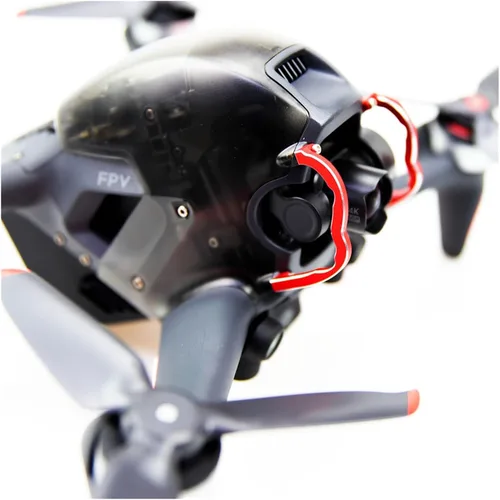 Vista 4 de SeiZed Barra de protección superior para dron, parachoques de cardán para DJI FPV, combo de aleación de aluminio, protector de parachoques, Negro