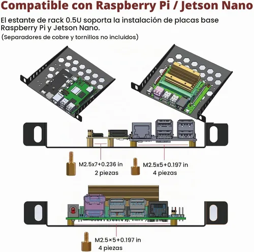 Vista 8 de GeeekPi DeskPi RackMate TT Mini gabinete de servidor para mini PC, red, servidores, audio y equipo de video