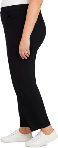Vista 4 de Alfred Dunner Pantalón clásico Allure elástico de longitud media para mujer Blanco puro