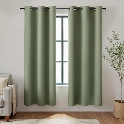 Vista 57 de KOUFALL Cortinas de Baño Aqua para Ventana, Juego de 2 Paneles Decoración Costera Cortinas Cortas Opacas para Ventana Pequeña de Cocina Puerta